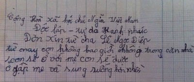 Be gai 12 tuoi day me vao tu, viet don tu cha