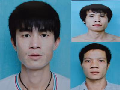 Chiến "di", Thảo và Mạnh.