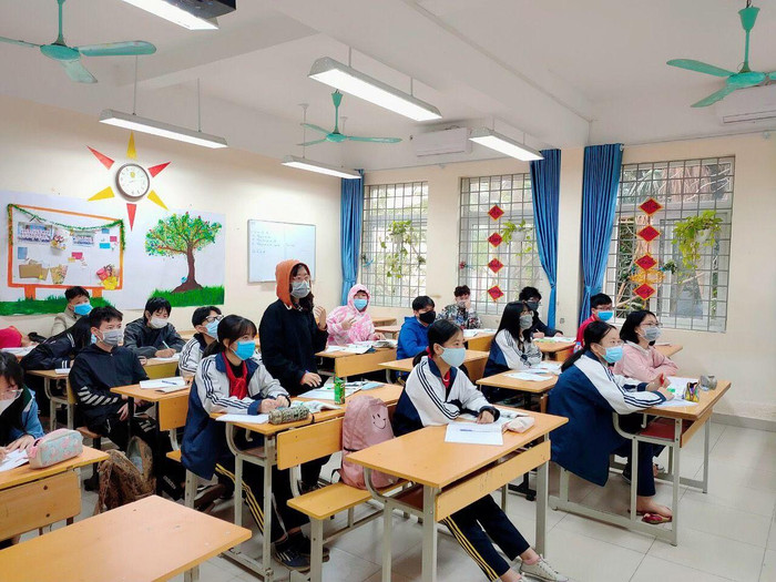 Các lớp học thực hiện nghiêm túc đeo khẩu trang (ảnh: NTCC)