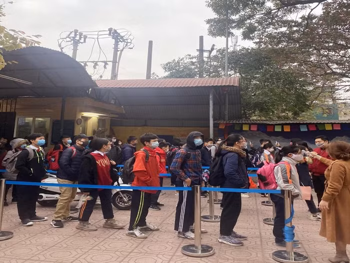 Công tác phòng dịch tại trường Trung học cơ sở Thành Công (Ảnh: NTCC)