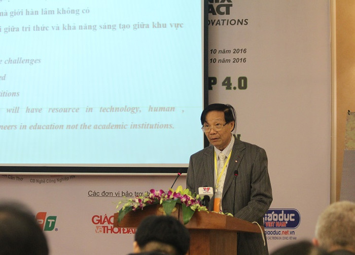 TSKH. Phan Quang Trung – Phó Chủ tịch thường trực Hiệp hội các trường Đại học, Cao đẳng Việt Nam phát biểu khai mạc Hội thảo (Ảnh: Thùy Linh) TSKH. Phan Quang Trung – Phó Chủ tịch thường trực Hiệp hội các trường Đại học, Cao đẳng Việt Nam phát biểu khai mạc Hội thảo (Ảnh: Thùy Linh)