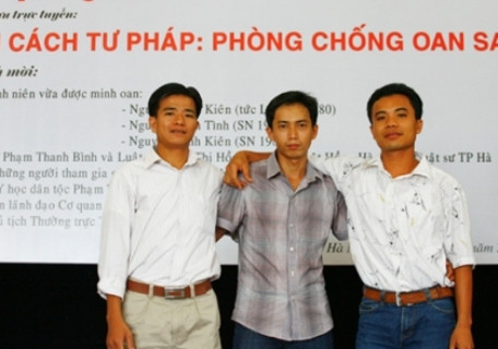 Ba thanh niên trong vụ án oan (Theo tienphongonline) Ba thanh niên trong vụ án oan (Theo tienphongonline)