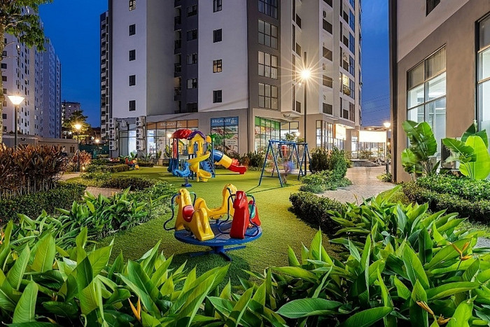 Le Grand Jardin ưu tiên cảnh quan nhiều công viên cây xanh tạo nên một quần thể sinh thái thoáng đạt và an lành.
