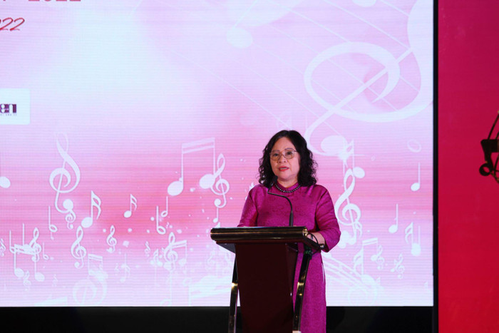 Thứ trưởng Ngô Thị Minh phát biểu tại Lễ khai mạc Hội thi Giai điệu tuổi hồng 2022 (Nguồn: Bộ Giáo dục và Đào tạo). Thứ trưởng Ngô Thị Minh phát biểu tại Lễ khai mạc Hội thi Giai điệu tuổi hồng 2022 (Nguồn: Bộ Giáo dục và Đào tạo).