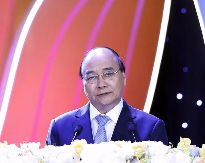 Chủ tịch nước Nguyễn Xuân Phúc phát biểu. (Ảnh: Thống Nhất/TTXVN)