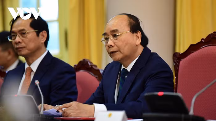 Chủ tịch nước Nguyễn Xuân Phúc đánh giá cao các thành tựu mà Chính phủ và nhân dân Uganda đạt được thời gian qua. Ảnh: vov.vn Chủ tịch nước Nguyễn Xuân Phúc đánh giá cao các thành tựu mà Chính phủ và nhân dân Uganda đạt được thời gian qua. Ảnh: vov.vn