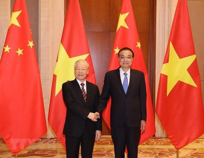 Tổng Bí thư Nguyễn Phú Trọng hội kiến Thủ tướng Trung Quốc Lý Khắc Cường. (Ảnh: Trí Dũng/TTXVN) Tổng Bí thư Nguyễn Phú Trọng hội kiến Thủ tướng Trung Quốc Lý Khắc Cường. (Ảnh: Trí Dũng/TTXVN)