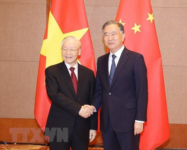 Tổng Bí thư Nguyễn Phú Trọng hội kiến Chủ tịch Chính hiệp Trung Quốc Uông Dương. (Ảnh: Trí Dũng/TTXVN) Tổng Bí thư Nguyễn Phú Trọng hội kiến Chủ tịch Chính hiệp Trung Quốc Uông Dương. (Ảnh: Trí Dũng/TTXVN)