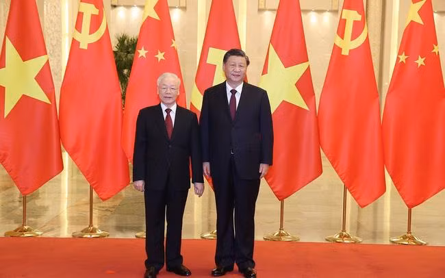 Tổng Bí thư Nguyễn Phú Trọng và Tổng Bí thư, Chủ tịch nước Trung Quốc Tập Cận Bình (Ảnh: TTXVN)