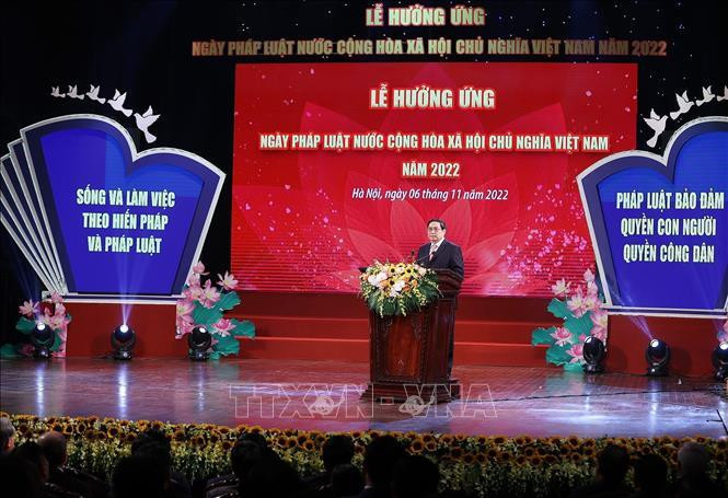 Thủ tướng Phạm Minh Chính phát biểu tại buổi lễ. Ảnh: Dương Giang/TTXVN Thủ tướng Phạm Minh Chính phát biểu tại buổi lễ. Ảnh: Dương Giang/TTXVN