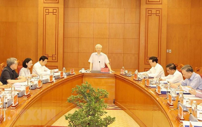 Cuộc họp thảo luận, cho ý kiến về các nội dung: Kết quả chỉ đạo xử lý đối với một số vụ án, vụ việc thuộc diện Ban Chỉ đạo theo dõi, chỉ đạo từ sau Phiên họp thứ 21 đến nay. Ảnh: Trí Dũng/TTXVN Cuộc họp thảo luận, cho ý kiến về các nội dung: Kết quả chỉ đạo xử lý đối với một số vụ án, vụ việc thuộc diện Ban Chỉ đạo theo dõi, chỉ đạo từ sau Phiên họp thứ 21 đến nay. Ảnh: Trí Dũng/TTXVN