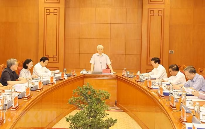 Cuộc họp thảo luận, cho ý kiến về các nội dung: Kết quả chỉ đạo xử lý đối với một số vụ án, vụ việc thuộc diện Ban Chỉ đạo theo dõi, chỉ đạo từ sau Phiên họp thứ 21 đến nay. Ảnh: Trí Dũng/TTXVN