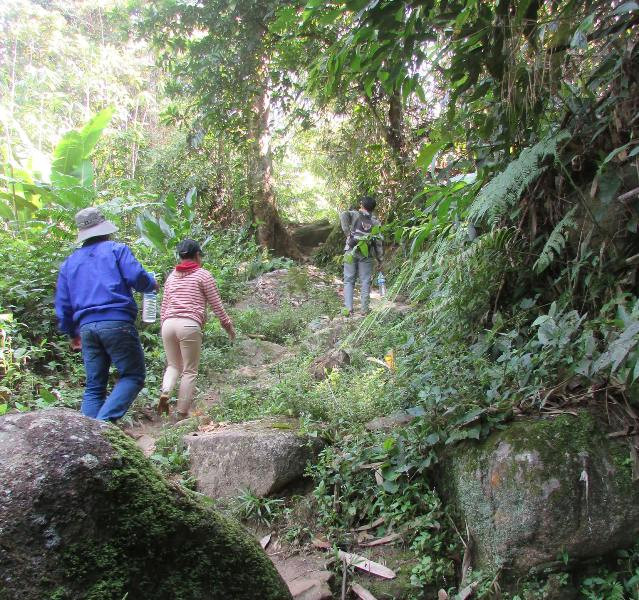 Đường đến điểm trường Tăk Tố, thôn 3, Trà Don với nhiều đoạn "dốc lên khúc khuỷu, dốc thăm thẳm".
