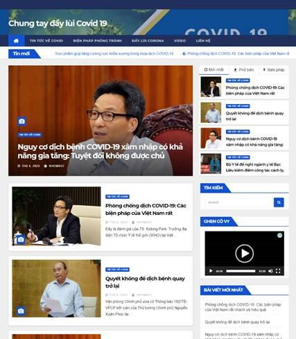 Website “Chung tay đẩy lùi Covid-19” Website “Chung tay đẩy lùi Covid-19”