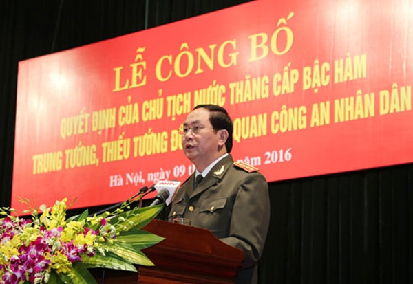 Bộ trưởng Trần Đại Quang phát biểu tại buổi Lễ.