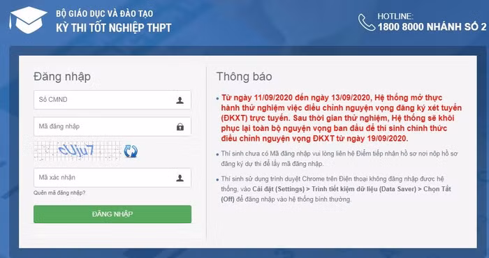 Thí sinh truy cập vào Website: http://thisinh.thitotnghiepthpt.edu.vn/