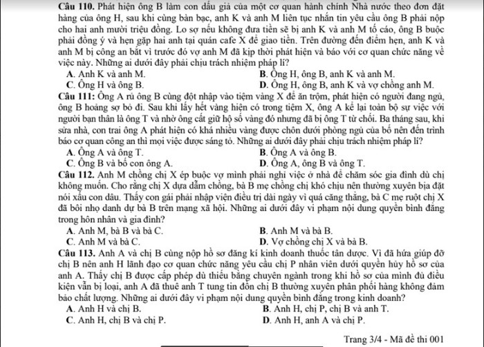 Thầy Năng đưa ra những câu hỏi tình huống có “bẫy” trong đề thi minh họa môn Giáo dục công dân trong kỳ thi quốc gia năm 2018. Thầy Năng đưa ra những câu hỏi tình huống có “bẫy” trong đề thi minh họa môn Giáo dục công dân trong kỳ thi quốc gia năm 2018.