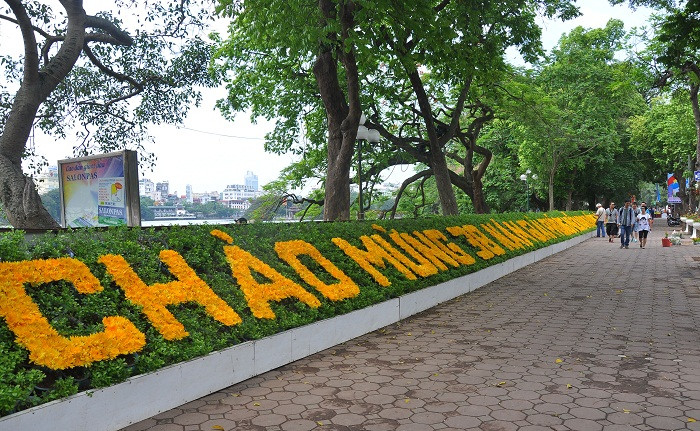 Xếp chữ bằng hoa… Xếp chữ bằng hoa…