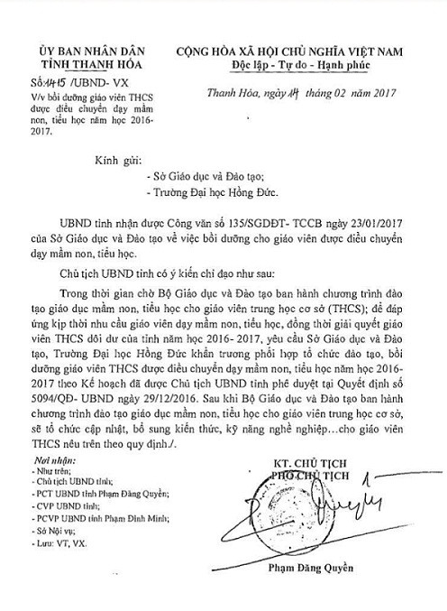 Chỉ đạo của Ủy ban nhân dân tỉnh Thanh Hóa (Ảnh chụp màn hình) Chỉ đạo của Ủy ban nhân dân tỉnh Thanh Hóa (Ảnh chụp màn hình)