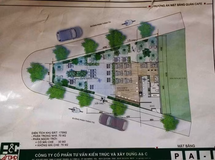 Phối cảnh quán cà phê được xây dựng tại khu đất trống do thành phố quản lý trên đường Phan Thành Tài. Ảnh: TT