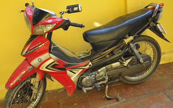 Chiếc xe ôm của nạn nhân Mai Hồng Quảng