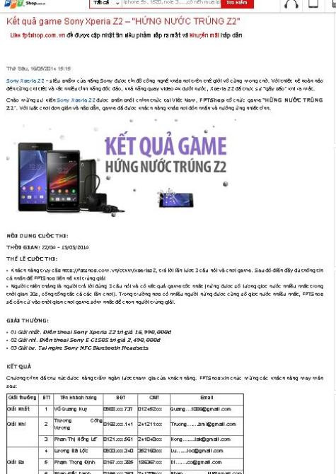 Ngay danh sách người trúng thưởng đơn vị tổ chức cũng không công bố số gọt nước hứng được (ảnh chụp từ màn hình)... Ngay danh sách người trúng thưởng đơn vị tổ chức cũng không công bố số gọt nước hứng được (ảnh chụp từ màn hình)...