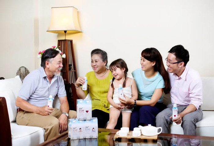 Sản phẩm TH true MILK bổ dưỡng cho mọi gia đình.