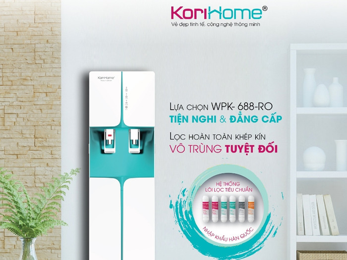 Hệ thống lõi lọc tiêu chuẩn, nhập khẩu từ Hàn Quốc, máy lọc nước WPK-688-RO sẽ mang đến cho bạn dòng nước sạch và đạt tiêu chuẩn. Ảnh An Nhiên. Hệ thống lõi lọc tiêu chuẩn, nhập khẩu từ Hàn Quốc, máy lọc nước WPK-688-RO sẽ mang đến cho bạn dòng nước sạch và đạt tiêu chuẩn. Ảnh An Nhiên.