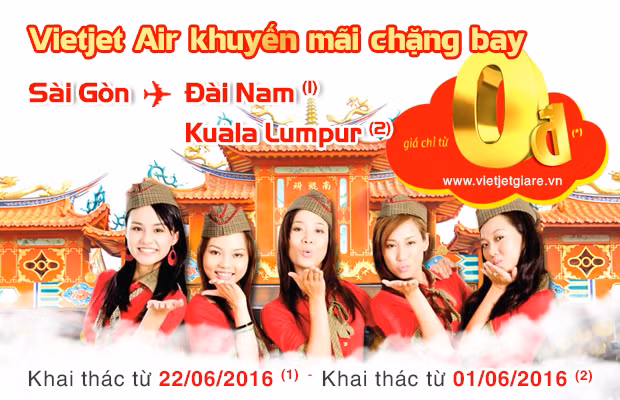 Cùng với việc mở đường bay mới Vietjet luôn có chương trình khuyến mại giảm giá vé hấp dẫn.