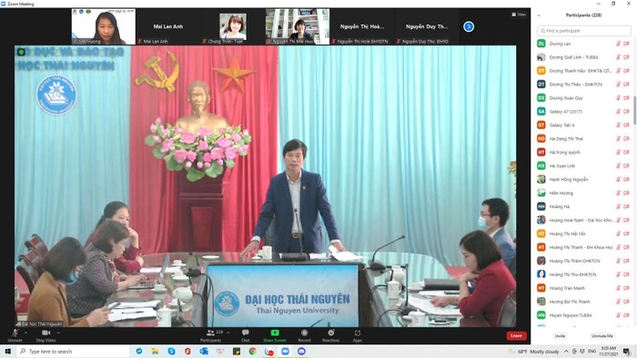 Hình ảnh lễ khai mạc khóa Bồi dưỡng nâng cao năng lực sư phạm cho giảng viên tiếng Anh và giảng viên giảng dạy chuyên ngành bằng tiếng Anh của Đại học Thái Nguyên (trong ảnh là Phó giáo sư Trần Viết Khanh – Phó Bí thư Đảng ủy, Phó Giám đốc Đại học Thái Nguyên phát biểu) Hình ảnh lễ khai mạc khóa Bồi dưỡng nâng cao năng lực sư phạm cho giảng viên tiếng Anh và giảng viên giảng dạy chuyên ngành bằng tiếng Anh của Đại học Thái Nguyên (trong ảnh là Phó giáo sư Trần Viết Khanh – Phó Bí thư Đảng ủy, Phó Giám đốc Đại học Thái Nguyên phát biểu)