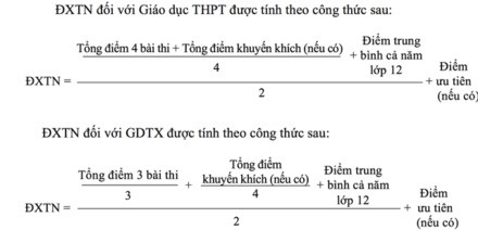 Công thức tính điểm tốt nghiệp trung học phổ thông