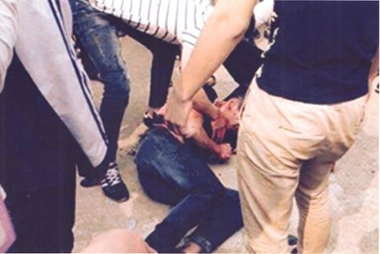 Nạn nhân Hoàng Quang Anh nằm gục ngay tại lớp