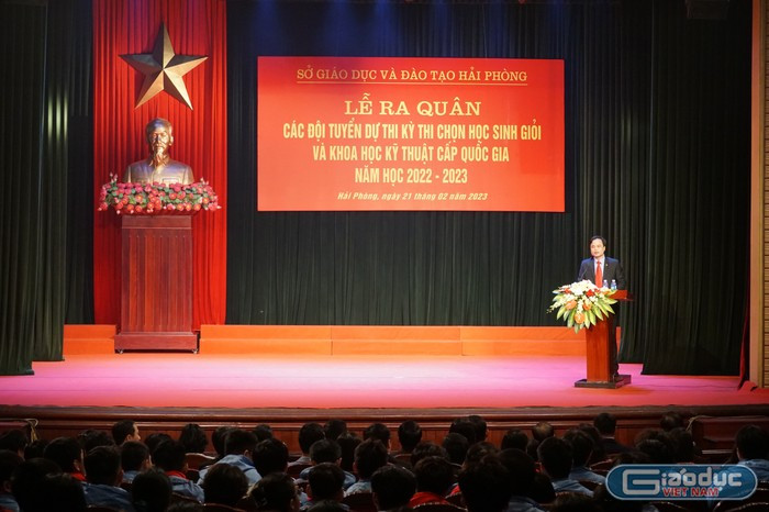 Sở Giáo dục và Đào tạo Hải Phòng tổ chức Lễ ra quân các đội tuyển dự thi Kỳ thi chọn học sinh giỏi và Cuộc thi Khoa học kỹ thuật cấp quốc gia năm học 2022 – 2023 (Ảnh minh hoạ: Phạm Linh)