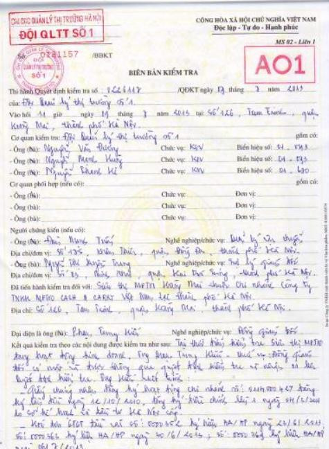 Biên bản kiểm tra số 0181157/ BBKT của Đội QLTT số 1 lập tại siêu thị Metro Hoàng Mai (Số 126, Đ.Tam Trinh, Q.Hoàng Mai, Hà Nội) kết luận các tầm bán tại Metro có xuất xứ phù hợp với giấy tờ đã đăng ký. Biên bản kiểm tra số 0181157/ BBKT của Đội QLTT số 1 lập tại siêu thị Metro Hoàng Mai (Số 126, Đ.Tam Trinh, Q.Hoàng Mai, Hà Nội) kết luận các tầm bán tại Metro có xuất xứ phù hợp với giấy tờ đã đăng ký.