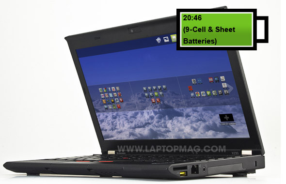 Lenovo ThinkPad X230 Thỏi pin 6 cell của máy cho thời lượng 7 tiếng với bài test đã nói ở trên (lướt web liên tục qua WiFi). Ngoài ra, ThinkPad X230 còn có 1 thỏi pin bán riêng (9 cell) đi kèm cho thời lượng 12 tiếng. Sản phẩm có màn hình 12,5 inch độ phân giải 1366 x 768 pixel; X230 được trang bị RAM 4 GB; ổ HDD 300 GB, Bluetooth, máy quét vân tay. Máy có giá khởi điểm 1200 USD. Lenovo ThinkPad X230 Thỏi pin 6 cell của máy cho thời lượng 7 tiếng với bài test đã nói ở trên (lướt web liên tục qua WiFi). Ngoài ra, ThinkPad X230 còn có 1 thỏi pin bán riêng (9 cell) đi kèm cho thời lượng 12 tiếng. Sản phẩm có màn hình 12,5 inch độ phân giải 1366 x 768 pixel; X230 được trang bị RAM 4 GB; ổ HDD 300 GB, Bluetooth, máy quét vân tay. Máy có giá khởi điểm 1200 USD.