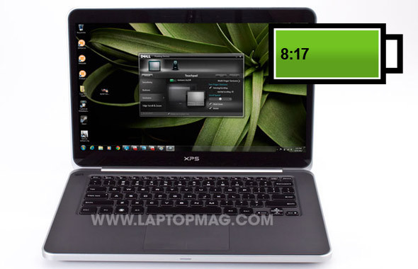 Dell XPS 14 Đây là một trong những ultrabook "cơ bắp" nhất hiện nay. Máy nặng 2,1 kg. Tuy nhiên, nặng thêm 1 chút đôi khi lại mang lại những giá trị tuyệt vời. XPS 14 cho thời lượng pin ấn tượng 8 tiếng 14 phút, đánh bại gần như các model ultrabook khác trên thị trường hiện nay về thời lượng pin. Dell XPS 14 Đây là một trong những ultrabook "cơ bắp" nhất hiện nay. Máy nặng 2,1 kg. Tuy nhiên, nặng thêm 1 chút đôi khi lại mang lại những giá trị tuyệt vời. XPS 14 cho thời lượng pin ấn tượng 8 tiếng 14 phút, đánh bại gần như các model ultrabook khác trên thị trường hiện nay về thời lượng pin.