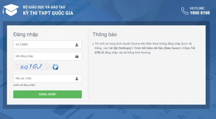 Giao diện website chính thức của Bộ GD&ĐT về kỳ thi THPT Quốc gia 2016. Giao diện website chính thức của Bộ GD&ĐT về kỳ thi THPT Quốc gia 2016.