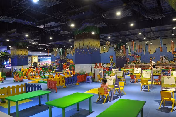 Khu tập học, tập chơi hấp dẫn của các bé khi tới TTTM này.