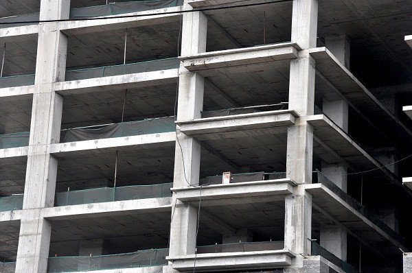 Phần xây thô của các căn hộ "đế vương" được hoàn thiện