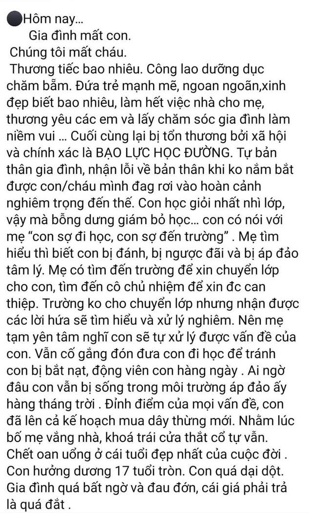 Nội dung bài chia sẻ gây xôn xao mạng xã hội. Ảnh chụp màn hình facebook Nội dung bài chia sẻ gây xôn xao mạng xã hội. Ảnh chụp màn hình facebook