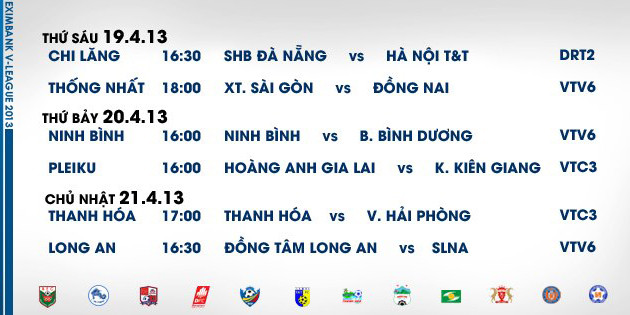 Lịch thi đấu và THTT các trận đấu thuộc vòng 6. Lịch thi đấu và THTT các trận đấu thuộc vòng 6.