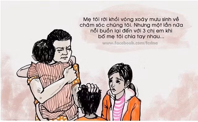 Chưa dừng ở đó, chị em Vinh lại phải đối mặt với một nỗi buồn nữa khi bố mẹ chia tay nhau...