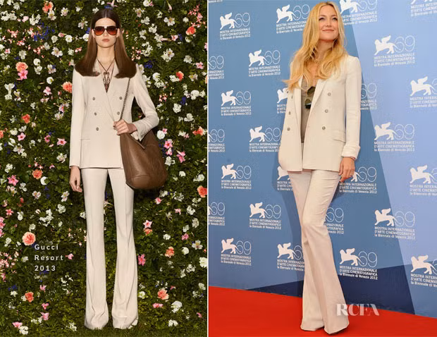 Kate Hudson lại tiếp tục ghi điểm với bộ vest sang trọng nằm trong BST mới nhất của Gucci.