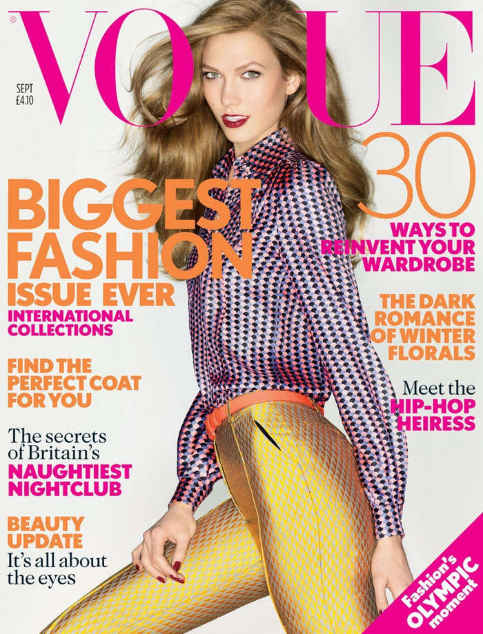 Karlie Kloss sặc sỡ trên Vogue UK. Karlie Kloss sặc sỡ trên Vogue UK.