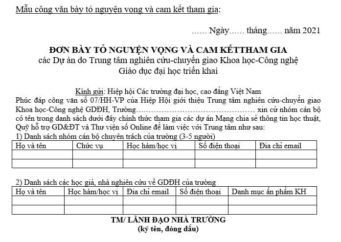 Mẫu đăng ký Mẫu đăng ký