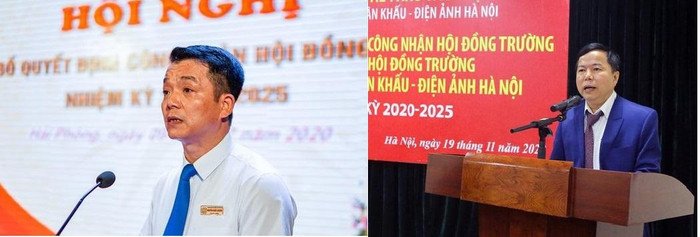 Phó giáo sư Nguyễn Khắc Khiêm (bên trái) và Tiến sĩ Phạm Trí Thành (bên phải) đều cho rằng, Chủ tịch Hội đồng trường nên là cán bộ cơ hữu Phó giáo sư Nguyễn Khắc Khiêm (bên trái) và Tiến sĩ Phạm Trí Thành (bên phải) đều cho rằng, Chủ tịch Hội đồng trường nên là cán bộ cơ hữu