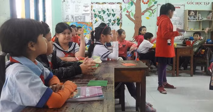 Một tiết học theo mô hình VNEN ở trường tiểu học Bạch Đằng (quận Hải Châu, Đà Nẵng). Ảnh: TT