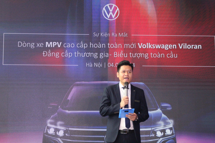 Ông Nguyễn Như Trung - Giám đốc kinh doanh đại lý Volkswagen I.D Auto phát biểu tại buổi lễ.