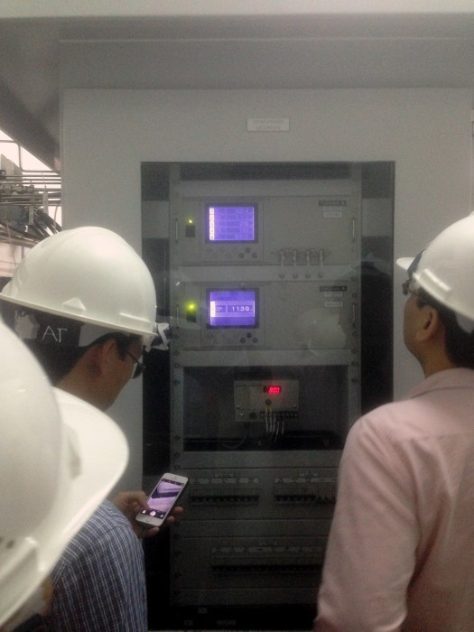 Đoàn kiểm tra đạnh giá hệ thống giám sát online trong ống khói Nhà máy nhiệt điện Vũng Áng 1. Đoàn kiểm tra đạnh giá hệ thống giám sát online trong ống khói Nhà máy nhiệt điện Vũng Áng 1.