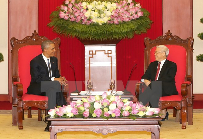 Tổng Bí thư Nguyễn Phú Trọng tiếp Tổng thống Hoa Kỳ Obama ảnh 2 Tổng Bí thư Nguyễn Phú Trọng tiếp Tổng thống Hoa Kỳ Obama ảnh 2